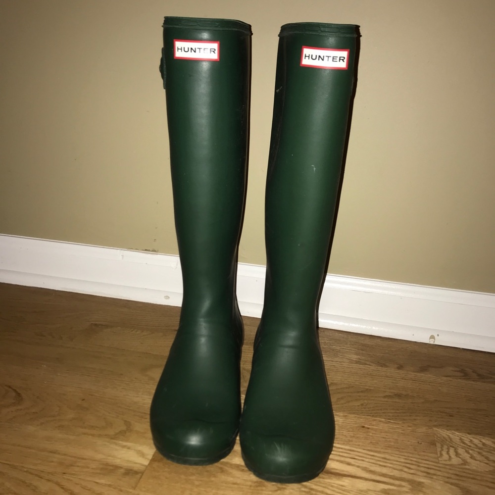 Hunter Womens Green Tall Rain Boots